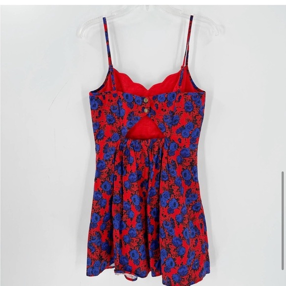 MARKET & SPRUCE Crissie Scallop Detail Linen Blend Dress - Size Large - Picture 5 of 10